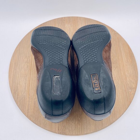 Taos Shoes Womens 9 Brown Leather Lace Up Comfort Flats Boho Cobbler - Picture 10 of 11